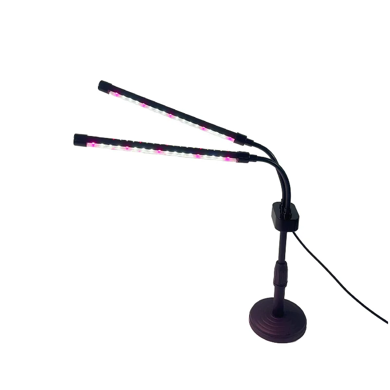 Desktop LED full spectrum 4 head plant grow fill light flower green succulent colouring customizable plugs