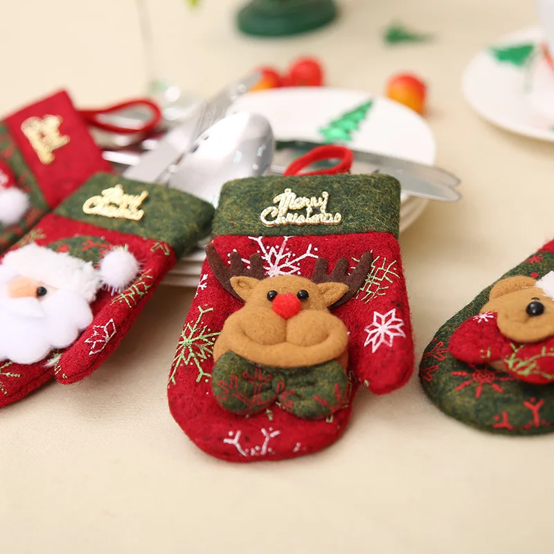New Year Christmas Gift Cutlery Bag Santa Claus Snowman High Quality Merry Christmas Stockings Socks For Sale