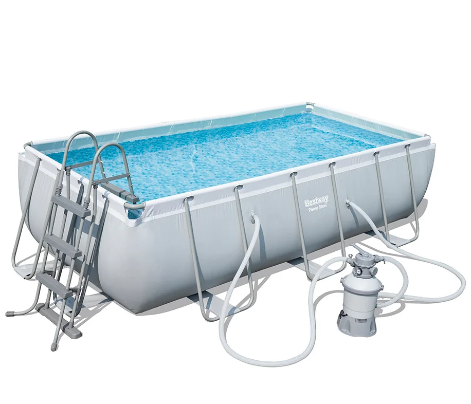 Bestway-56671 Inflatable Rectangular Above Ground Steel Frame Swimming Pool
