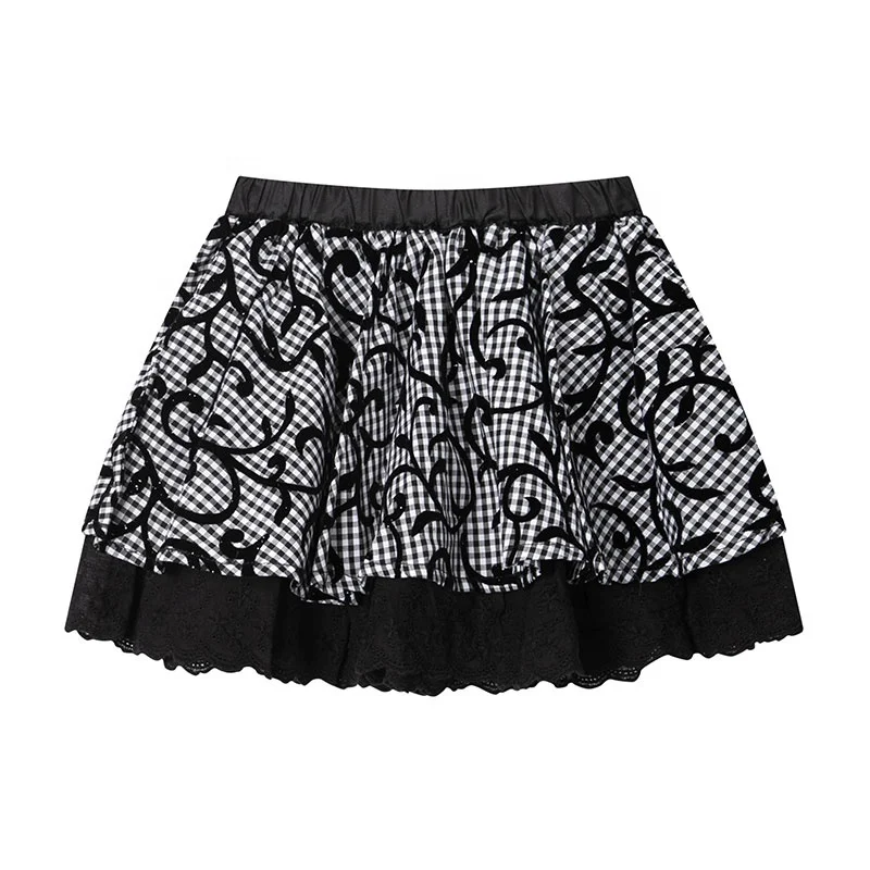 Gabby Loop Kids Girls Summer Flock Print Swing  Dress  Children Tutu Skirts Pleater Short Skirt