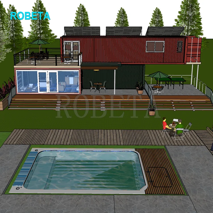 Modular Holiday House Townhouse Casa Container Van 20ft toilet with shower Mobile cabins