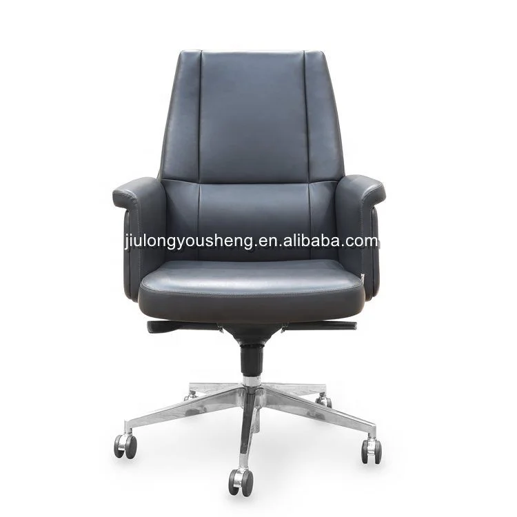 Middle Back Leather Executive Office Chair Conference Meeting Room Swivel Desk Chair Ergonomic Foam Seat Home Office Chair