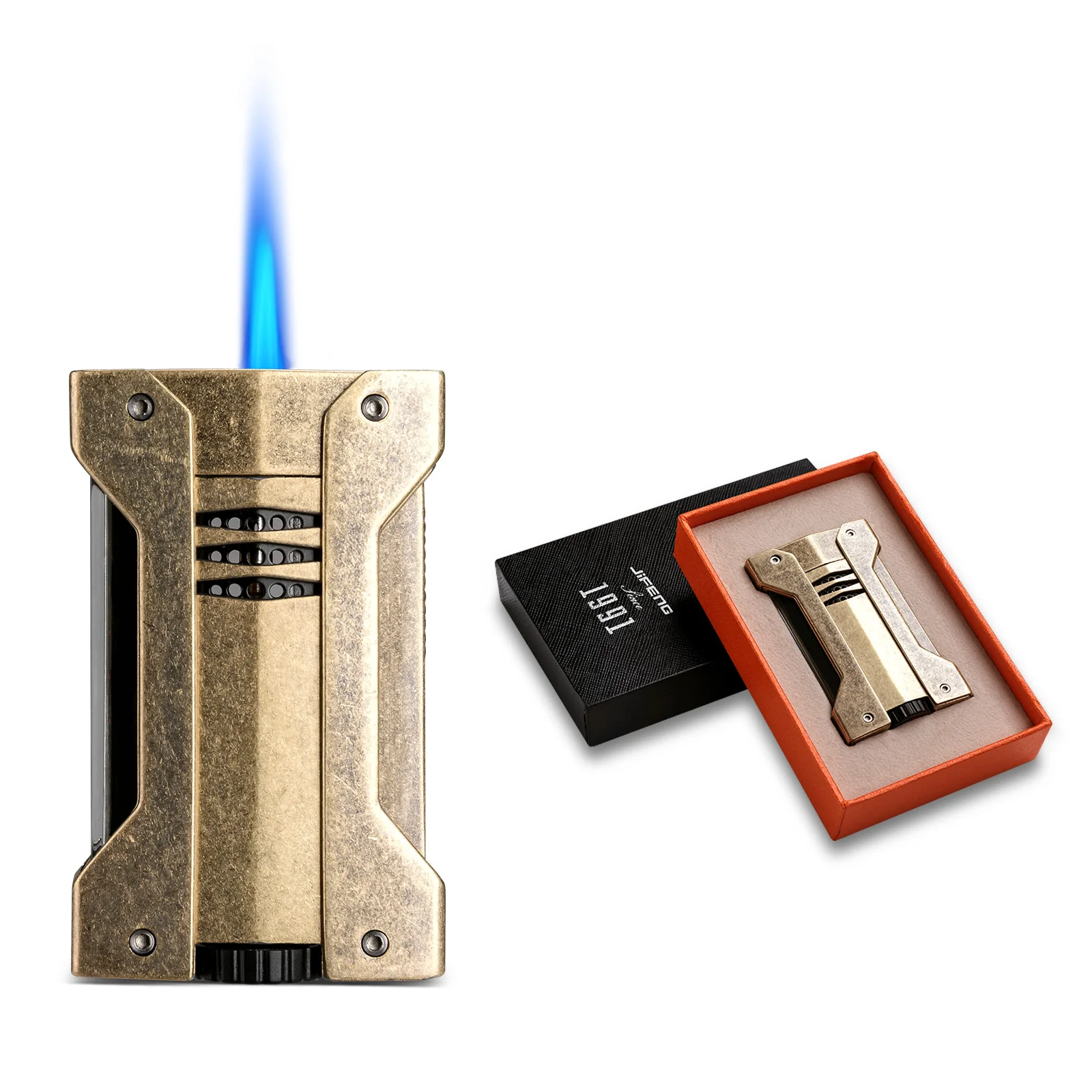 New Design Refillable Butane Jet Gas Lighter Waterproof Metal Torch Lighter Smoker Portable Cigar Cigarette Lighter
