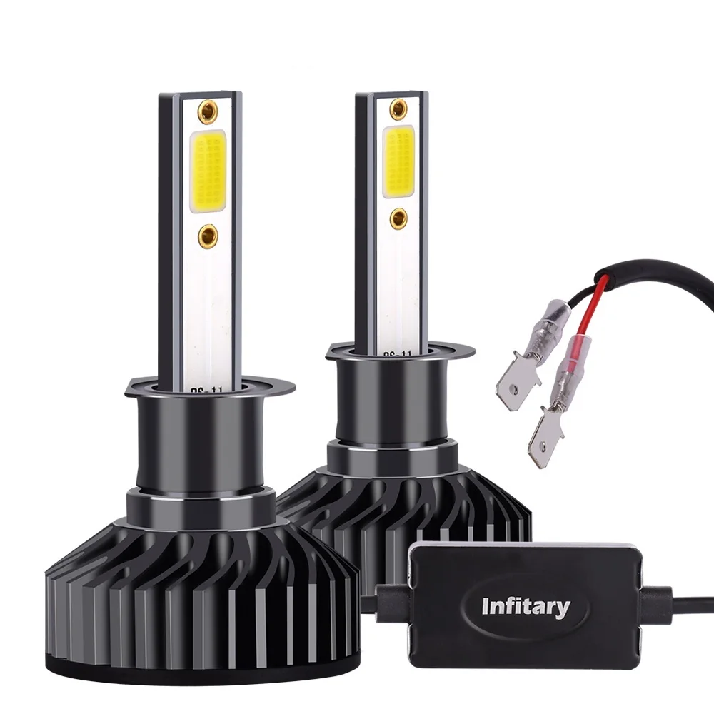 Infitary Fast delivery Factory Price  h1 h3 h4 h7 h11 9005 9006 8000 lumen cob chips car led headlight