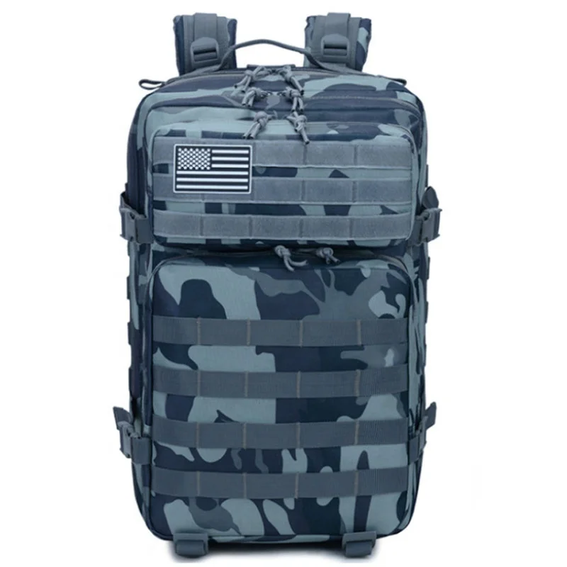 Outdoor Waterproof Nylon Backpack Molle Tactical Backpack Assault Backpack with US Flag