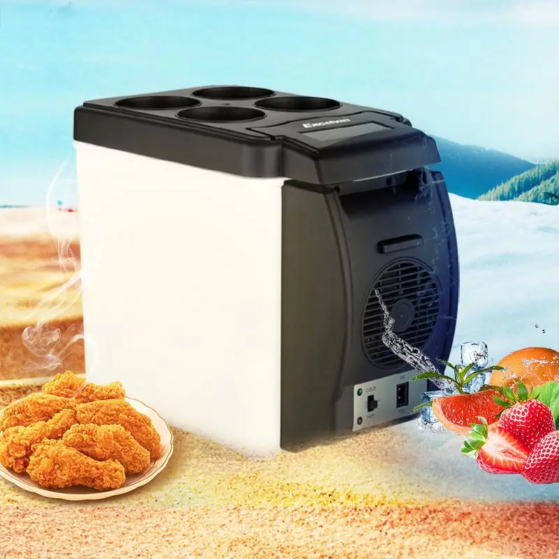 Lichen Car Fridge Freezers Refrigerator 35l Compressor ABS Geometric Electric Food Heating Box Abarth SEMICONDUCTOR Black Fridge