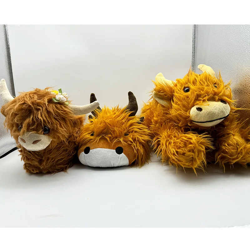 Winter Highland Cow Slippers New Arrivals Cute Yak Plush Animal Shoes Warm Plush Sandals Kawaii Massage animal plush slippers