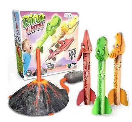 2024 Новое поступление детский игрушечный набор для игры на открытом воздухе ракетная установка с 3 ракетами динозавров