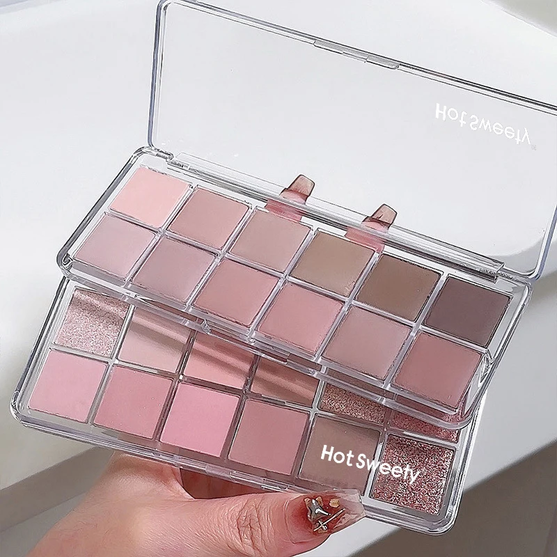 10 Color Clear Plastic Eye Paints Waterproof Shadow Brown Nude Pink Eyeshadow Palette Pressed Powder Makeup Purple Eyeshadow