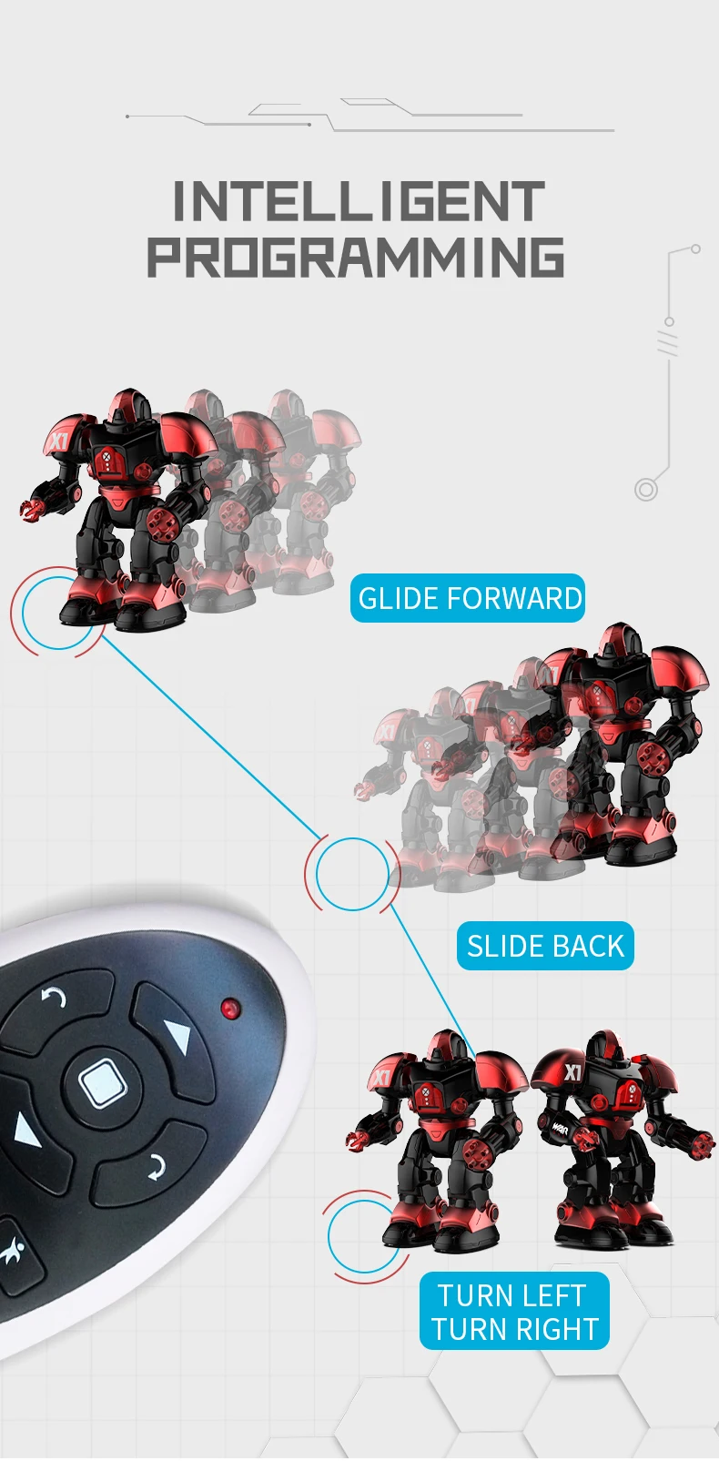 Transform toys remote control rc robot toy with accessories lighting music