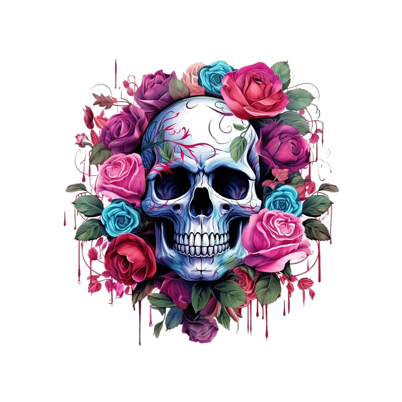 Изготовленные на заказ DTF Футболка теплопередача мексиканский череп теплопереводные этикетки железный Дизайн термопресс Dtf переносы