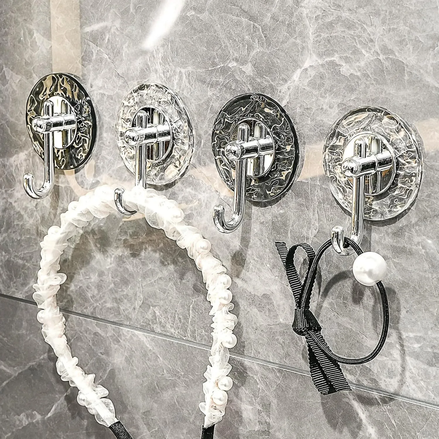 4pcs Acrylic Wall Hook Self Adhesive Wall Mounted Hook for Bathroom Towel No Punching Key Storage Transparent Sticky Hook