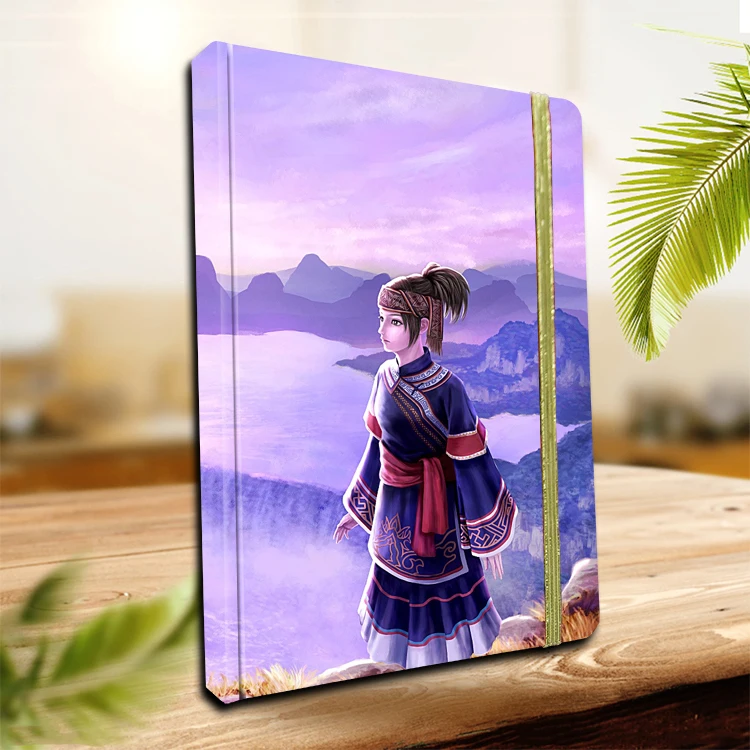 Cartoon Student A5 Anime Paper cute notebook with elastic band