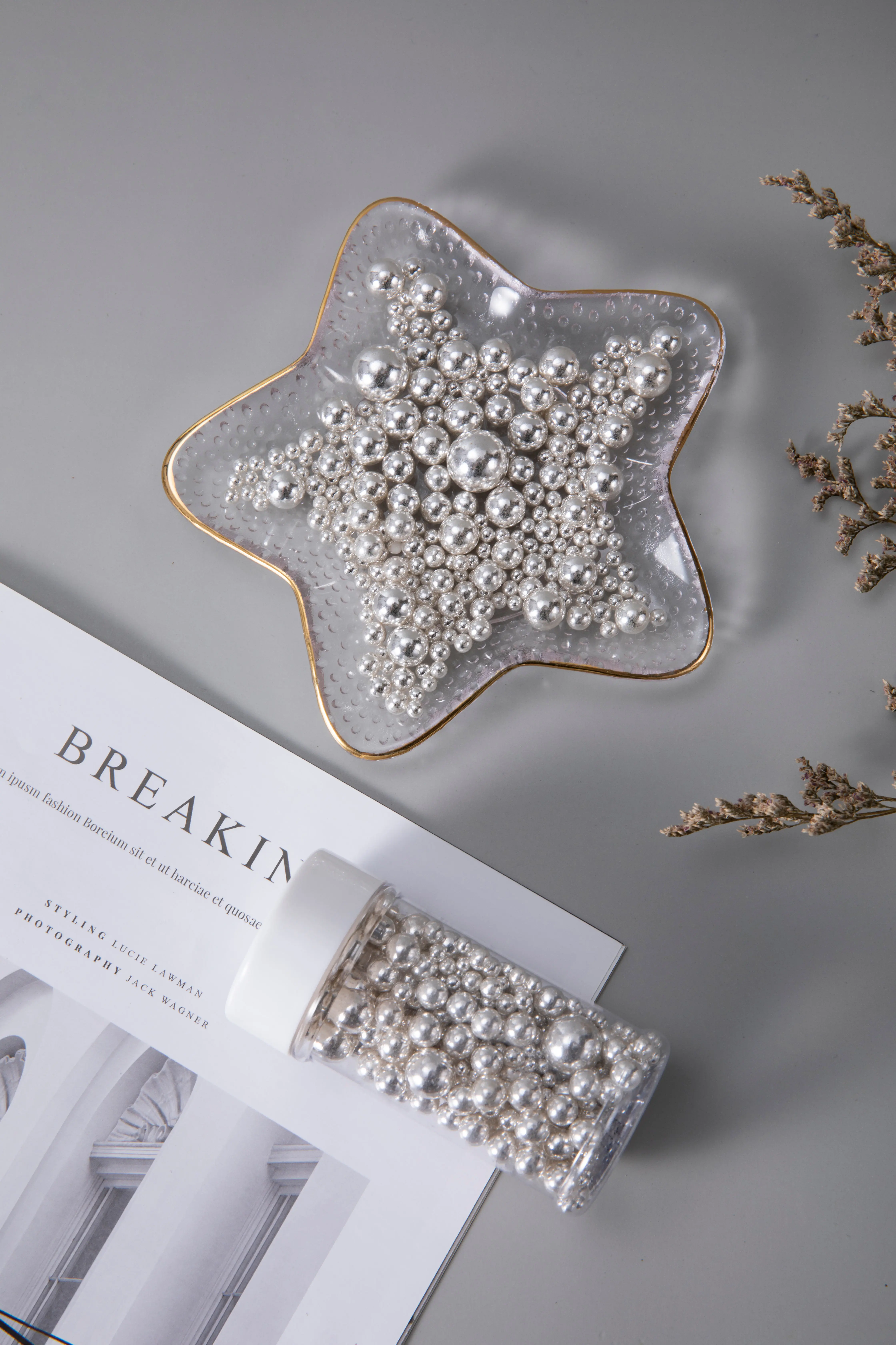 Wholesale Party Baking Supplies 85g Silver Mixed Sized Cake Decoration Baking Tools Sprinkles Sugar Pearl