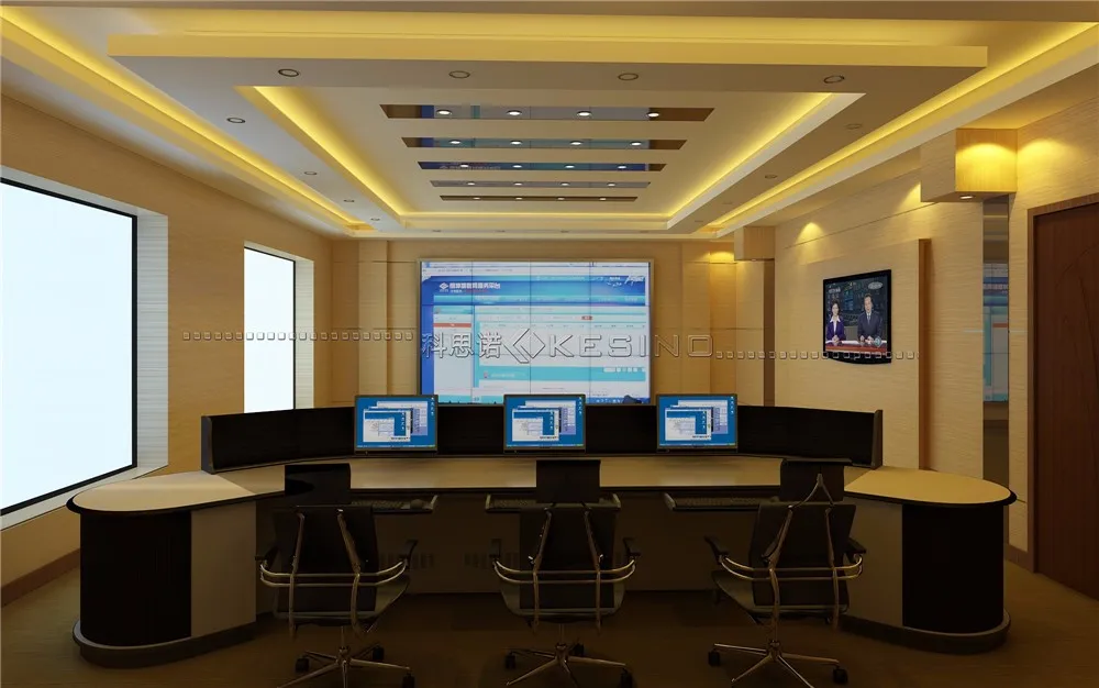 Ergonomically designed emergency call service console high-end smart city command center dispatch center office desk console