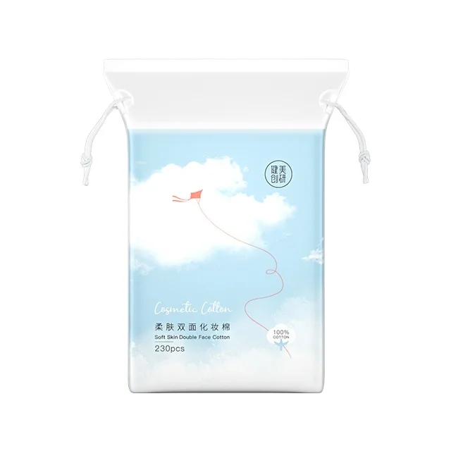 Private label in stock 230pcs cosmetic cotton Non-woven facial cotton pads organic pads makeup remover cotton factory wholesale