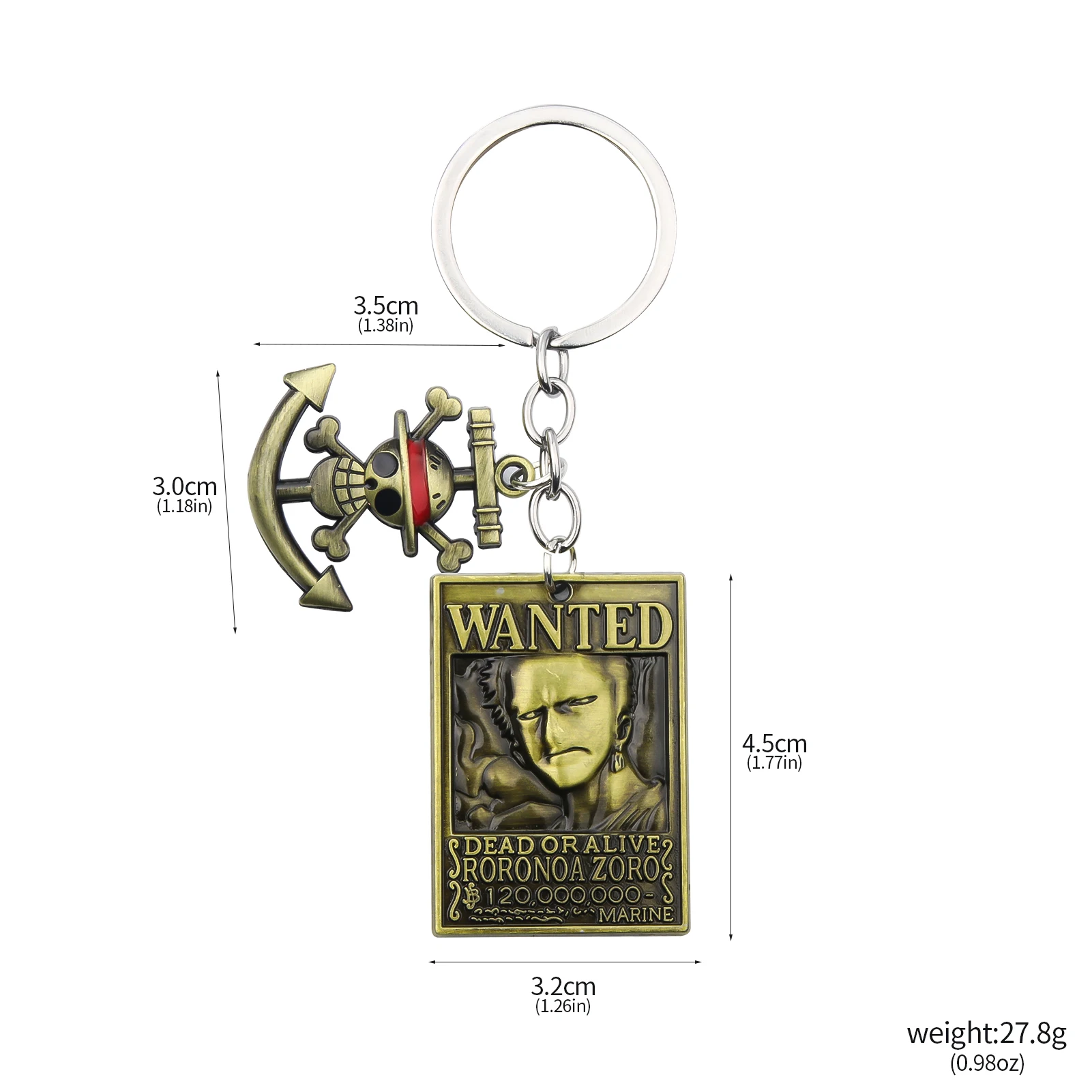 11 Anime one PIECE Peripheral Personalized Metal Keychain Trim Keychain