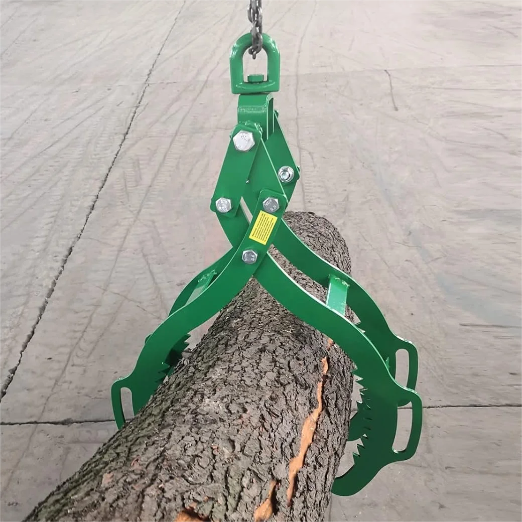 28/32 inch Log Lifting Tongs Log Lifting Tongs 4 Claw Timber Heavy Duty Solid Steel,Swivel Dragging Steel Tongs Log Lifting