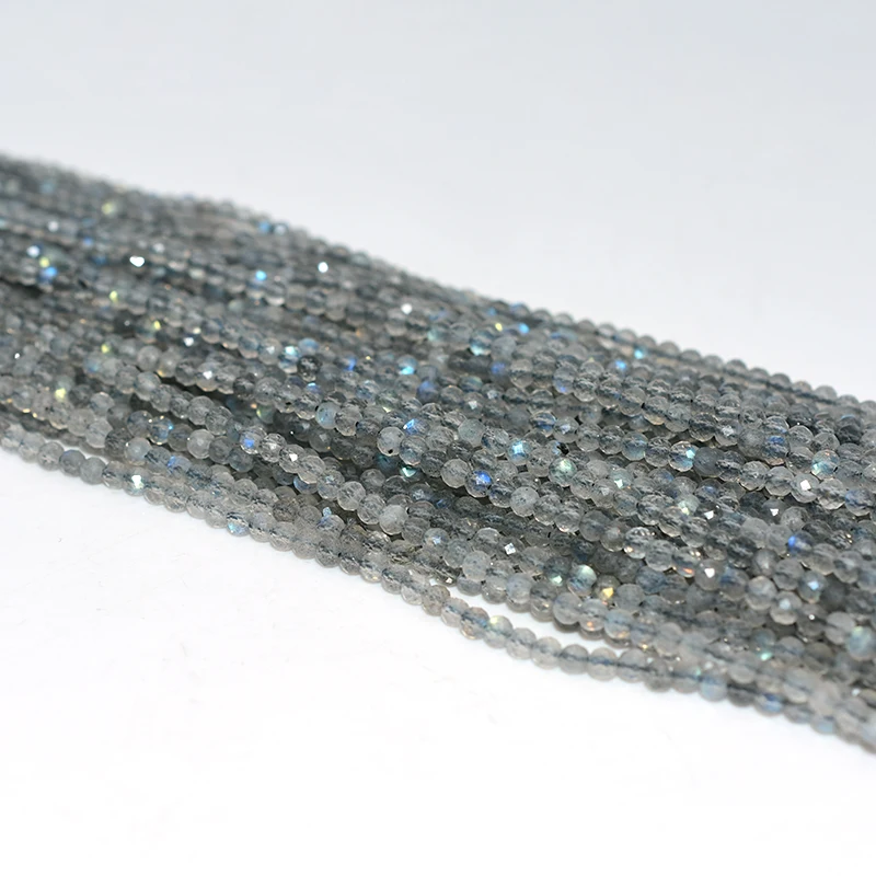 Factory Wholesale Price 100% Natural 3mm Faceted Labradorite Loose Gemstone Beads