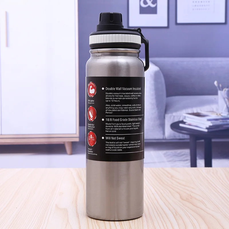 Double Wall Water Bottle Stainless Steel Drinking Flask Vacuum Metal Thermo With Custom Logo