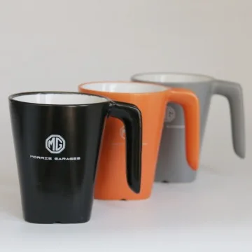 ceramic mug with square bottom special handle