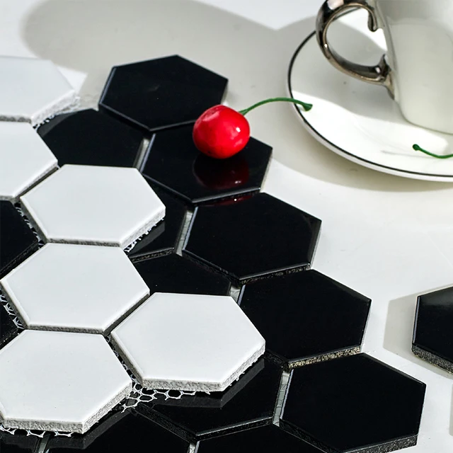 Flower pattern ceramic small hexagonal tile mosaic TIies