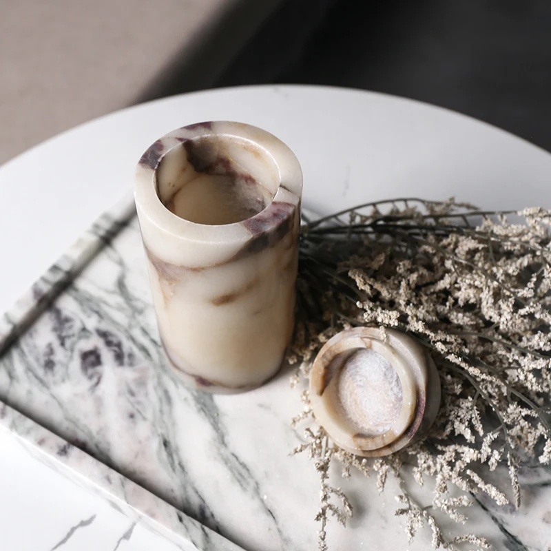 Future Stone manufacturer personalized wholesale custom purple calacatta viola round natural marble jars with lids