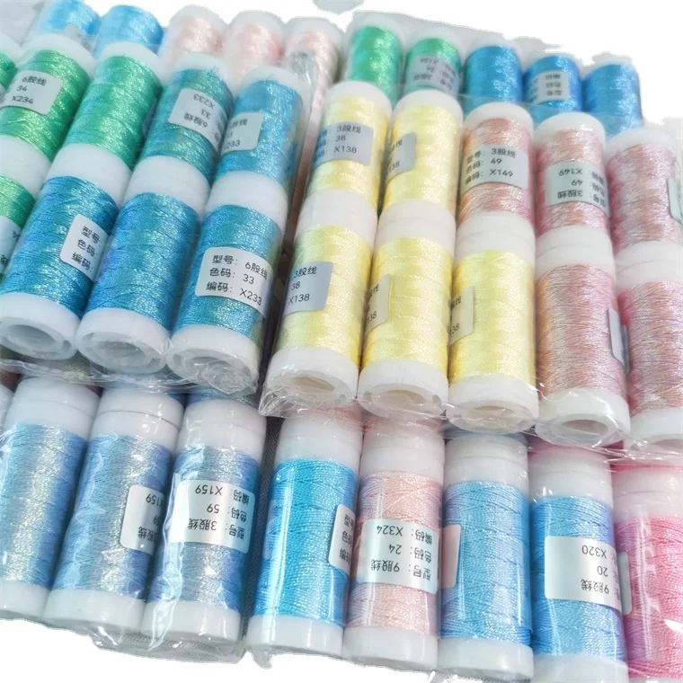 Beautiful Shinny Color  Metallic Twisted Embroidery Thread for DIY Cross Stitch 3 6 9 12 15 Strands