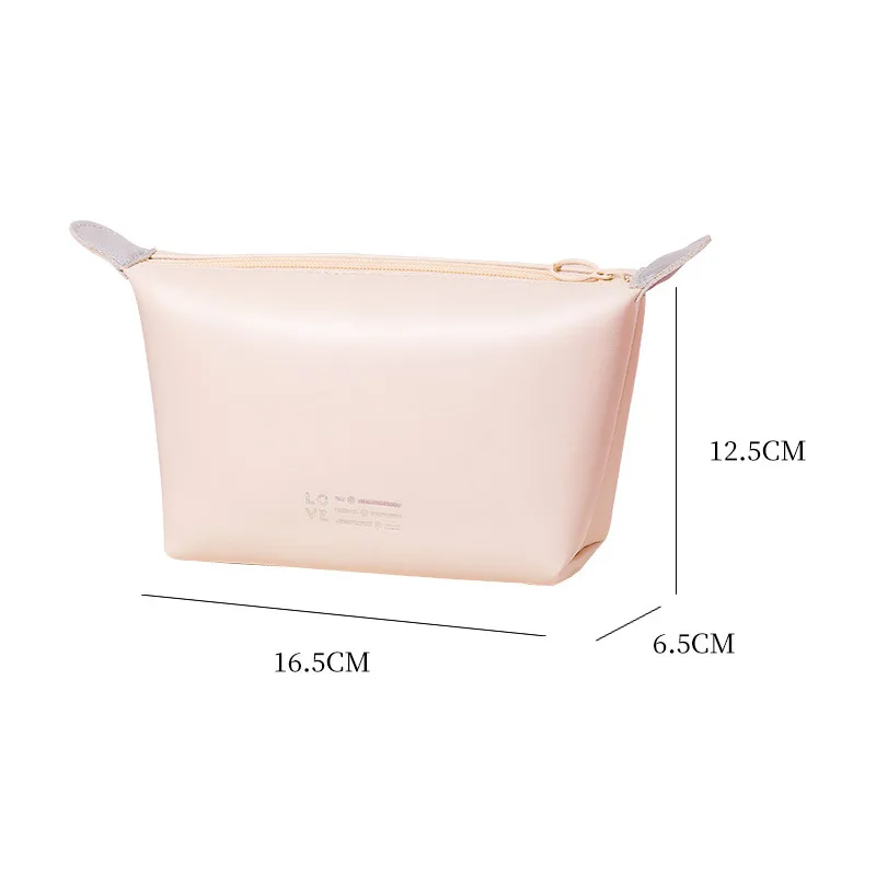 New fashion Candy-colored dumpling bag waterproof PU cosmetic bag convenient hand storage bag .