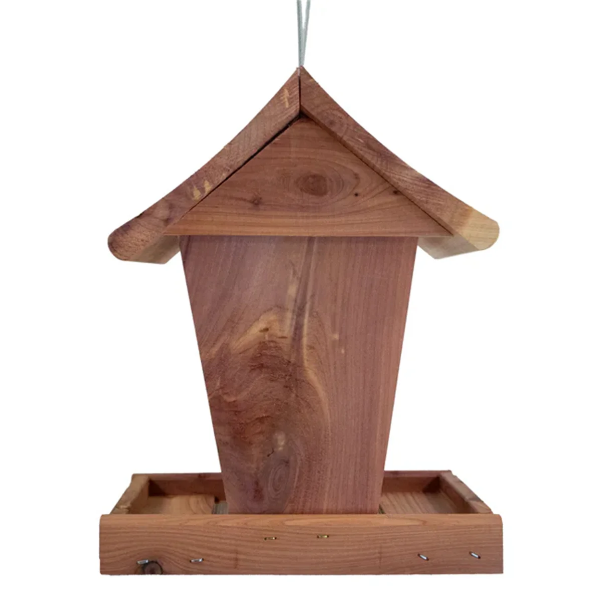 WILDMX Cedar Small Hopper Feeder by Wood Bird House for Outdoors Hanging Garden Patio Decorative