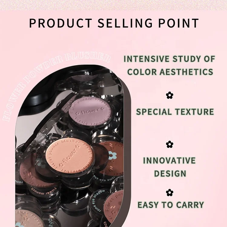 Wholesale 3 Shades Blusher Cream 2023 New Arrival Flower Shape Makeup Pretty Waterproof High Coverage Concealer Blush