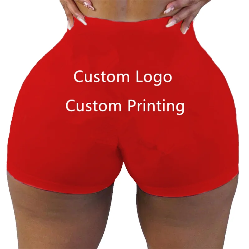 Good Quality Running Shorts Custom Logo Women Biker Shorts Good Stretchy Booty Fitness Ladies Solid Color Gym Shorts Women