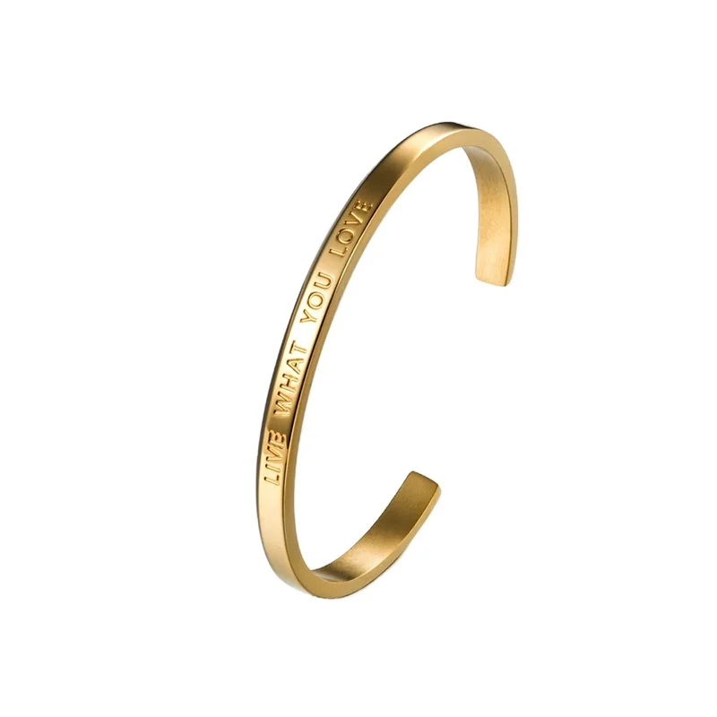 Craft Wolf custom jewelry gold silver titanium  women bangles  316L stainless steel trendy bangle bracelet for men