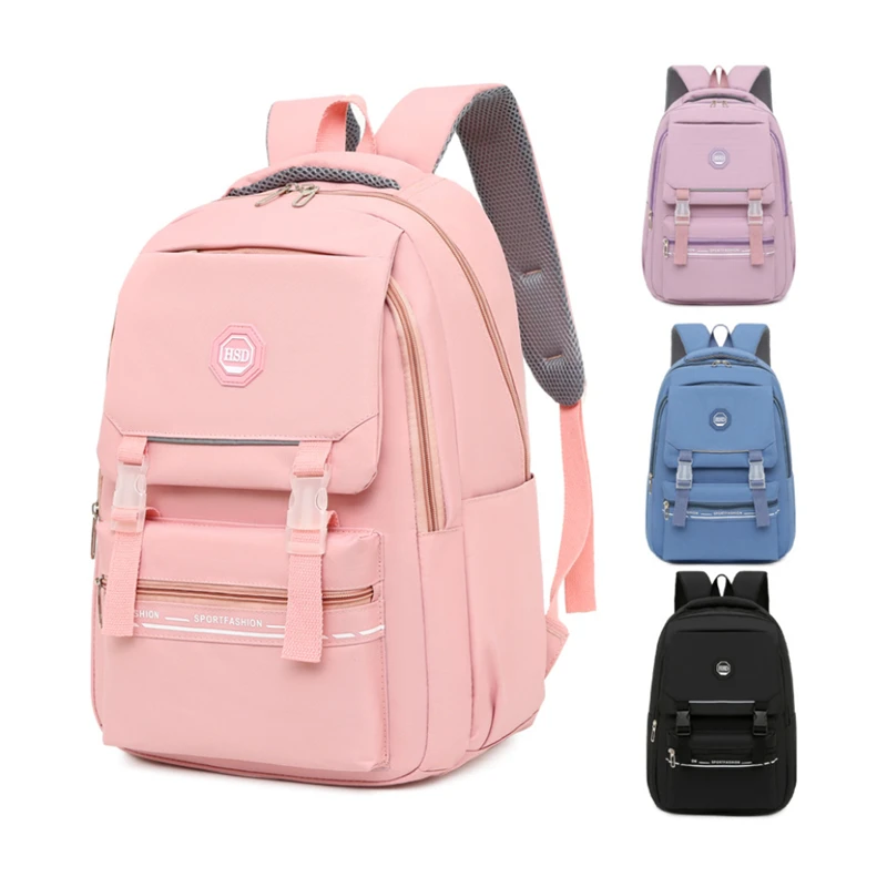 Fashion Nylon Large Capacity 15.6 Laptop Class Bag Korean Stylish College Mochilas School Bag for Teenagers