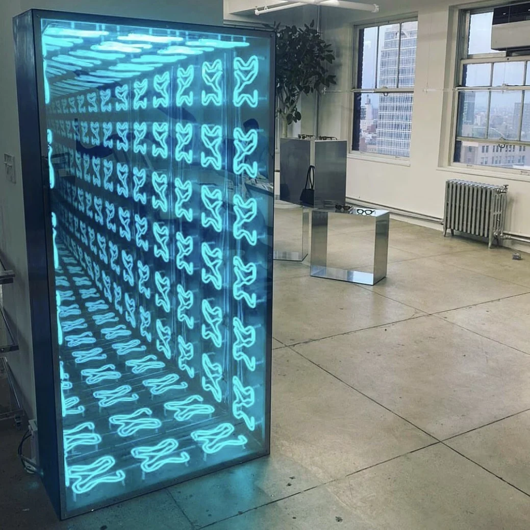 Неоновый 3D на заказ волшебный свет Иллюзия настенный туннельный знак с эффектом бездны светодиодное бесконечное зеркало для офиса ванной комнаты клубного бара декора