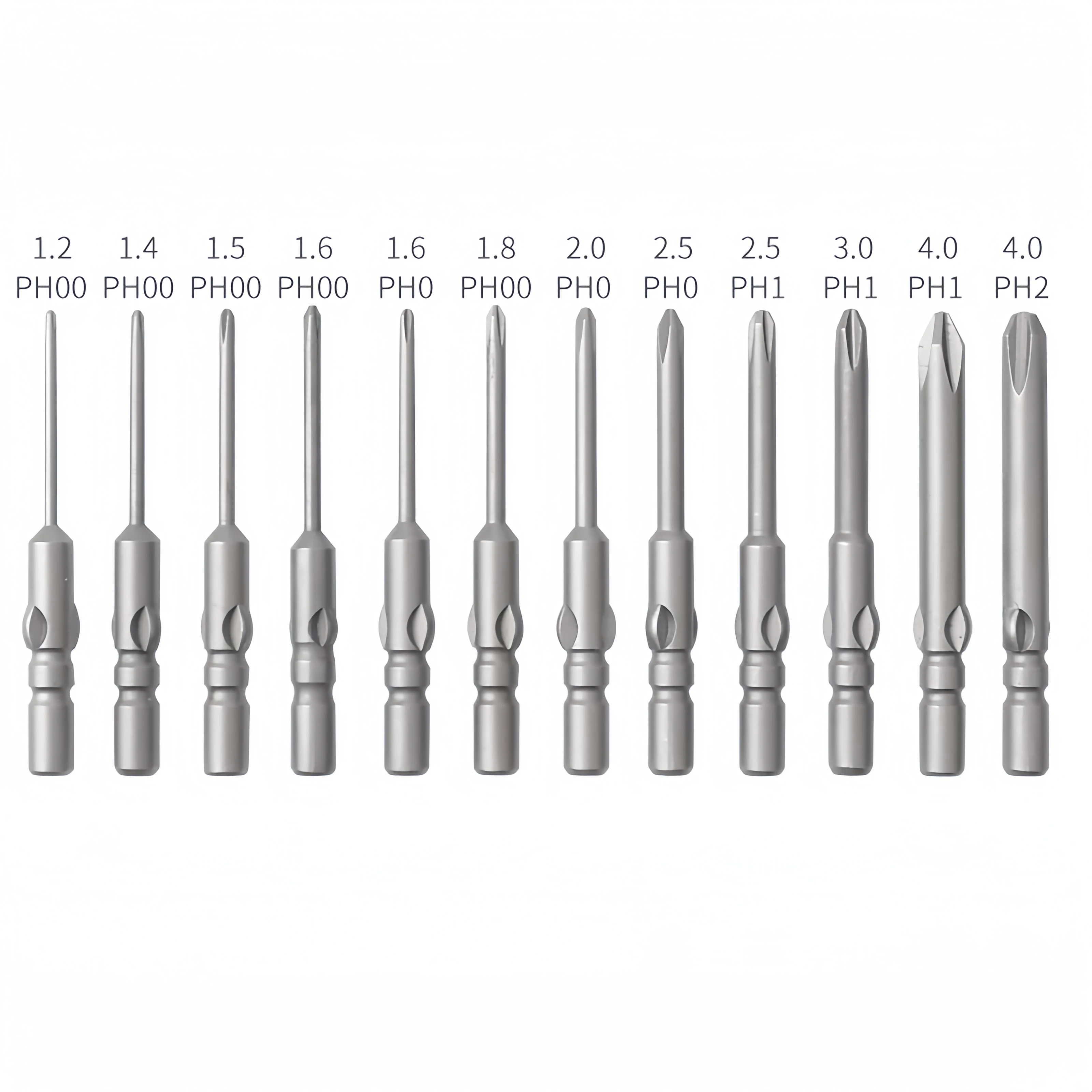 Multi-Purpose Precision-Engineered Phillips Bits Threaded Long Phillips Driver Bits