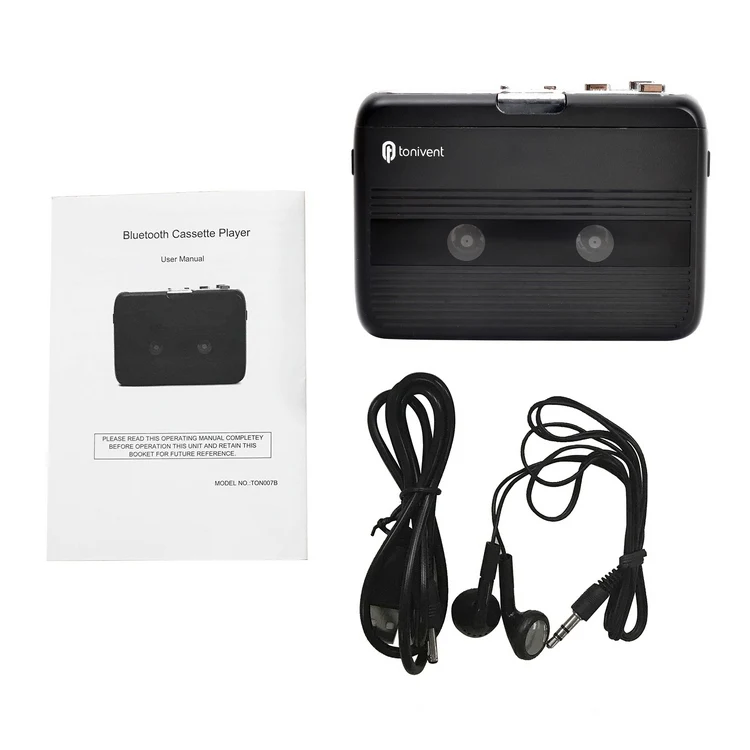Mini Cassette Player Tape Record FM Radio with 3.5mm Headphone Jack Volume Control
