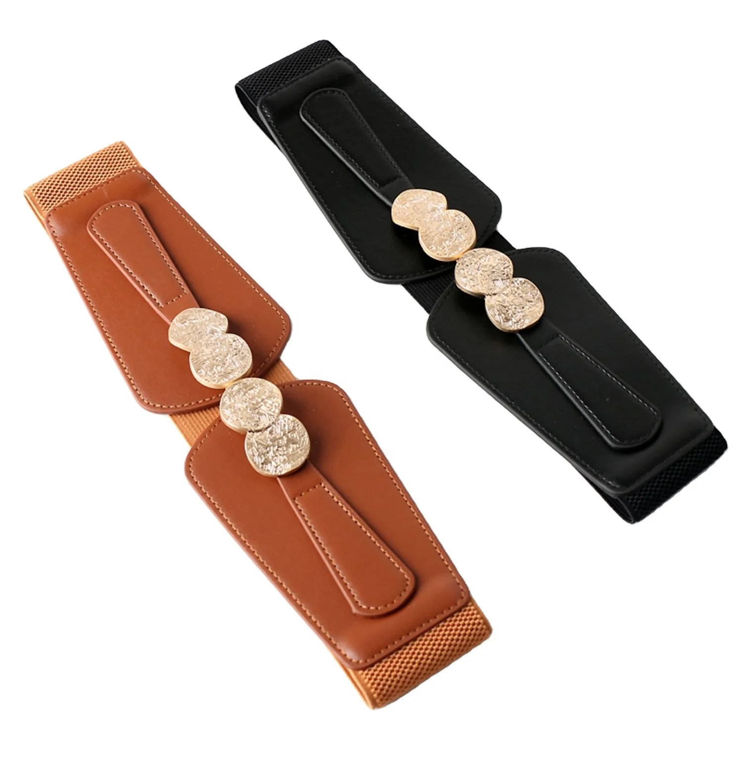 Fashion ladies decorative dresses peplum coat belt stretch elastic wide waist seal