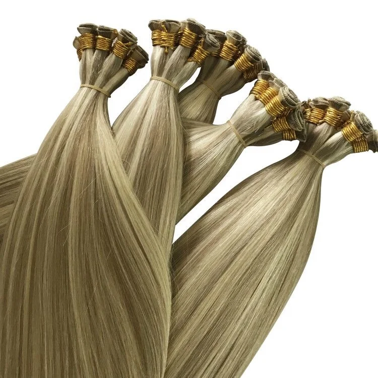 Top quality Peruvian/Malaysian/Brazilian/Russian/ Remy Hair 100%  Hand Tied Weft Hair Extensions From The Same Vendor