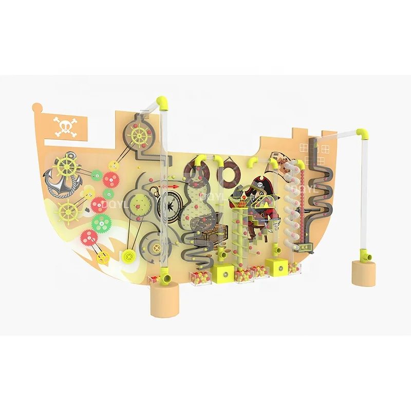 interactive tunnel maze kids amusement park ball pipe children indoor playground wall games  Pirate ship ball wall