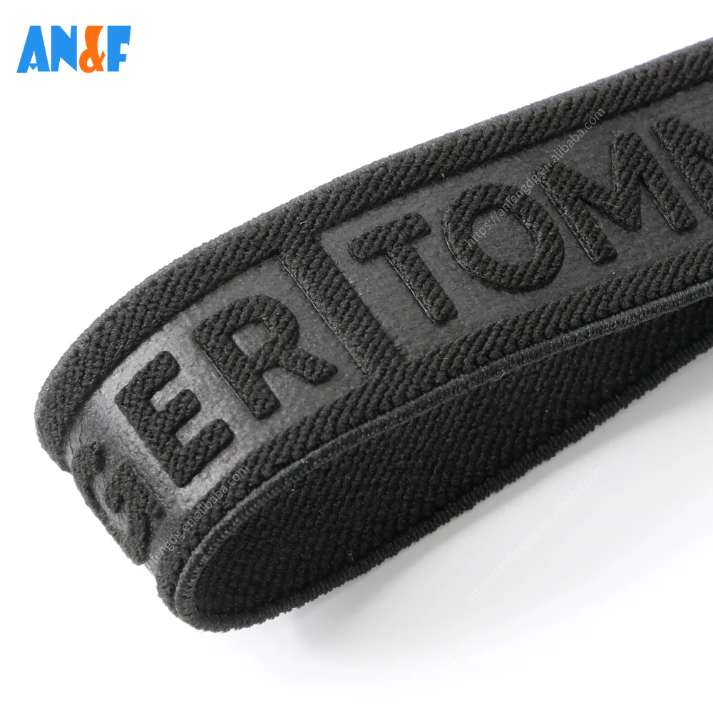 25mm Custom Shiny Woven Patterned Recycled Nylon Bag Strap Webbing Belt With Embossed Logo