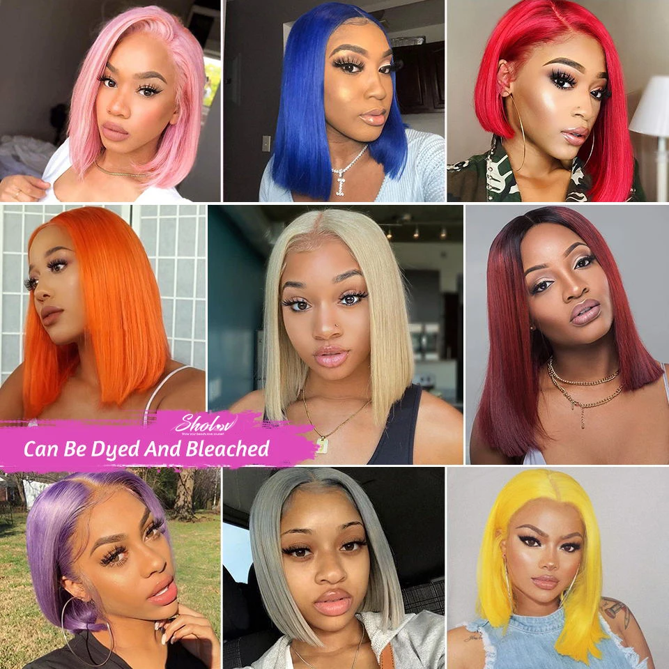 Brazilian Virgin Short Bob Human Hair Lace Wig,613 Blonde Color Vavy Lace Front Human Hair bob Wig,Vietnamese Raw Indian hair