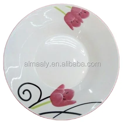 ceramic soup plate deep plate,Wholesale factory price custom design white porcelain round 9 inch soup plate