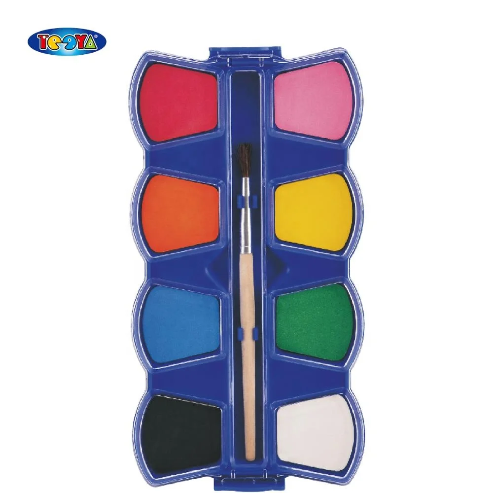 8 COLOR 28MM WASHABLE WATER COLOR CAKE SET SUPPLIED BY OEM FACTORY
