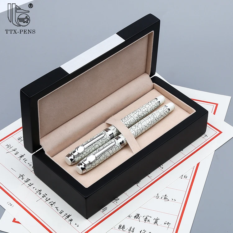 Forbidden City Joint Design Chinese Porcelain Custom Logo Luxury Heavy Metal Fountain Pen