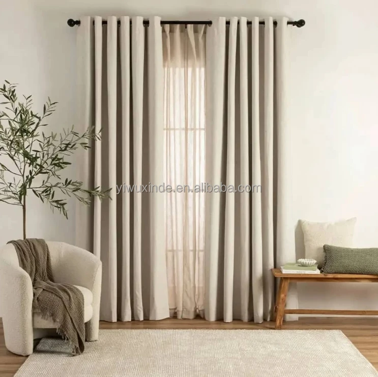 high quality solid color curtains full blackout plain color curtains darkening bedroom curtain