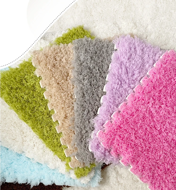 Velvet Carpet for Bedroom and Living Room Thick Cake-Style Blanket Tatami Mat Warm Spliced Floor Mat for Home Use for Women