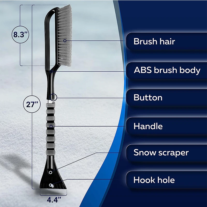 Portable Multifunction Auto Winter Cleaning Ice Scraper Snow Sweeper Remover Shovel Brush