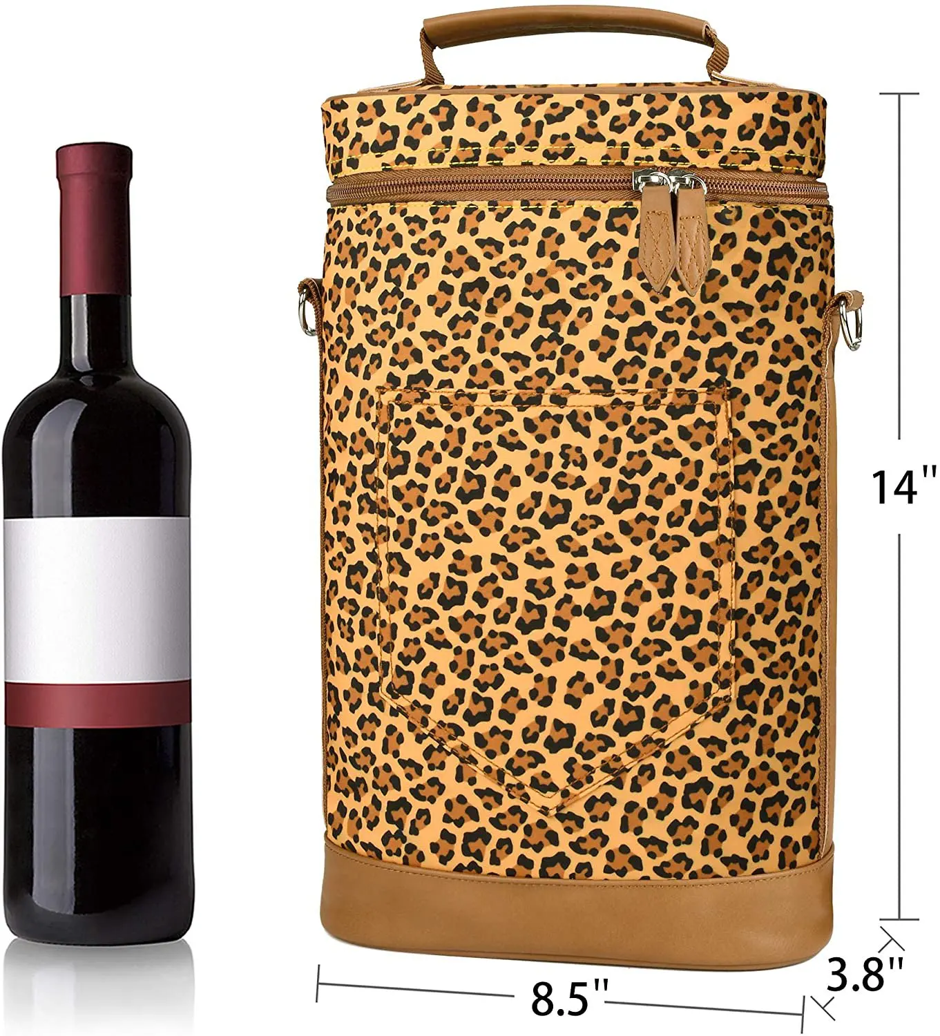 Picnic Wine Tote Carrier Insulated Padded Versatile Cooler Bag for Travel Restaurant Wine Tasting Party Great