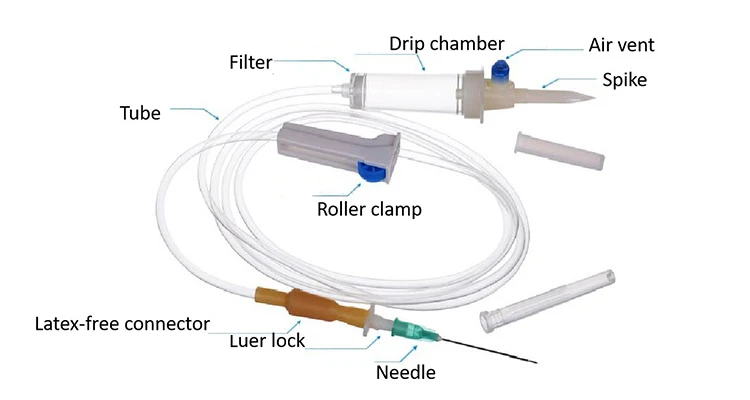 Free Sample iv administration set Gravity infusion tube